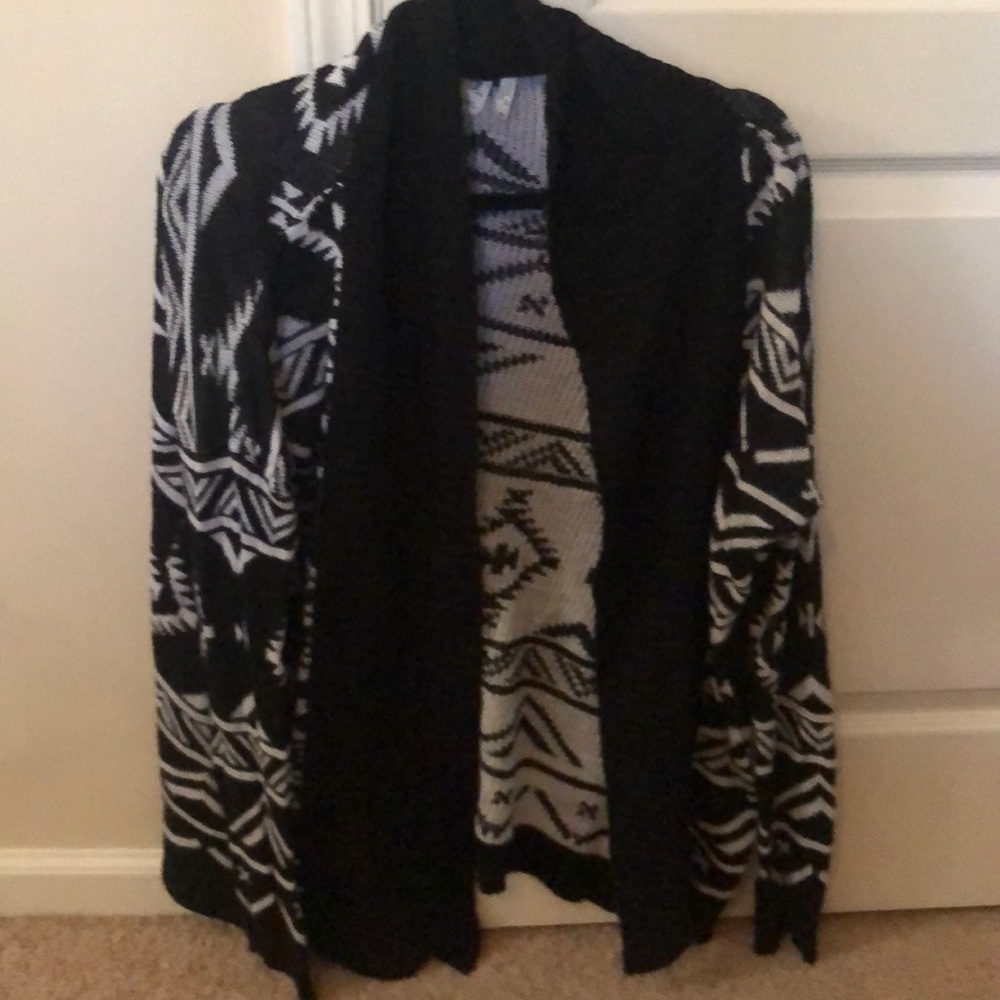 Cozy black and white cardigan